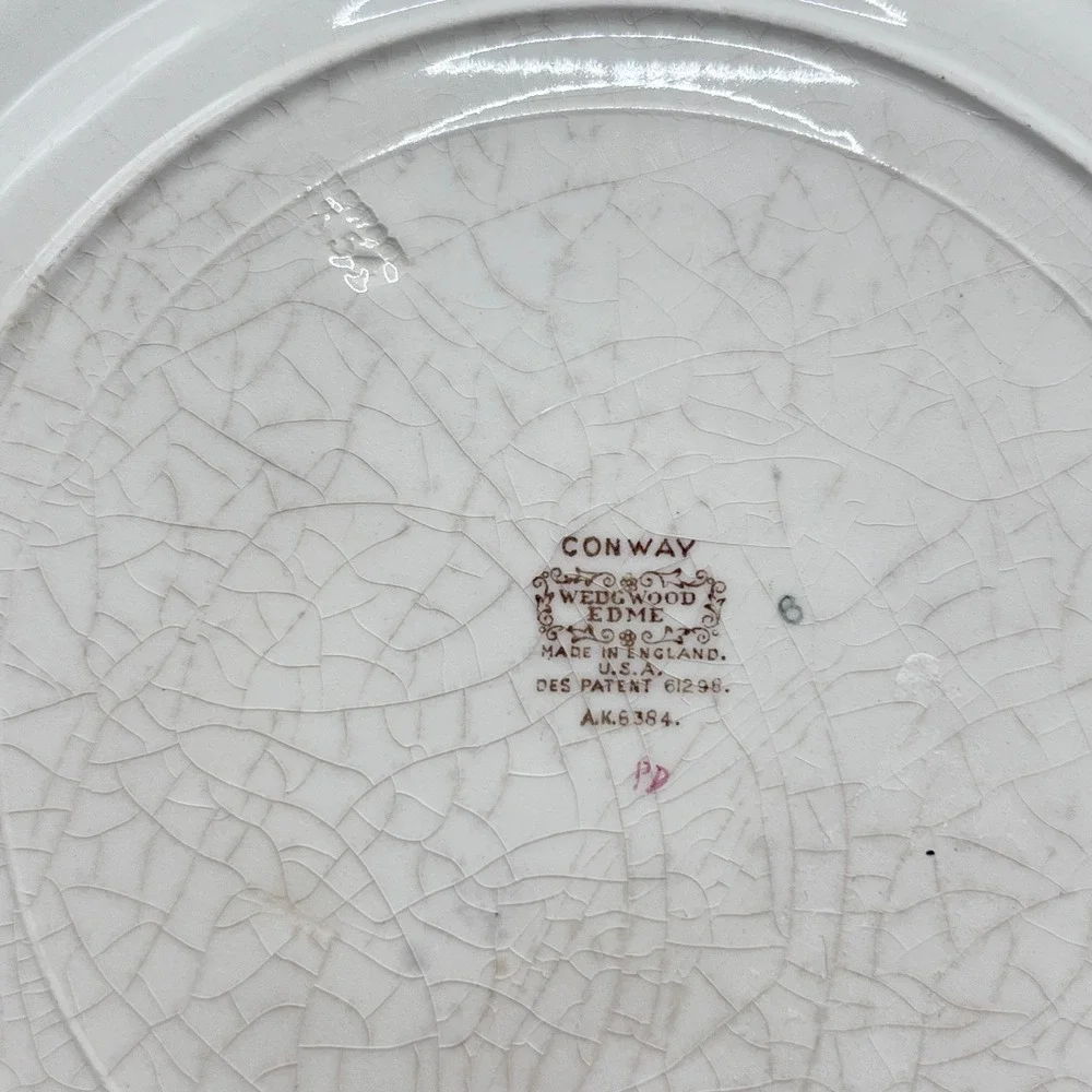 Wedgwood Edme Conway Dinner Plates Set of 5 Floral Ribbed Creamware England